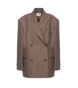 Double-Breasted Checked Jacket