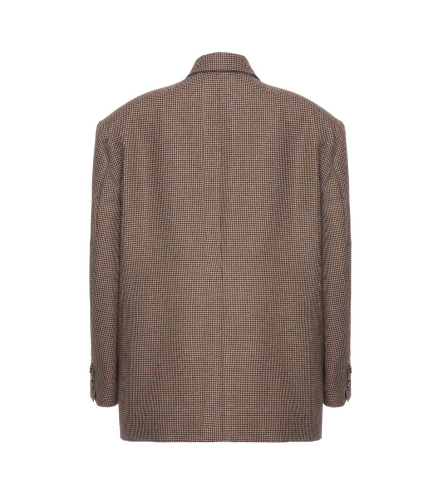 Double-Breasted Checked Jacket