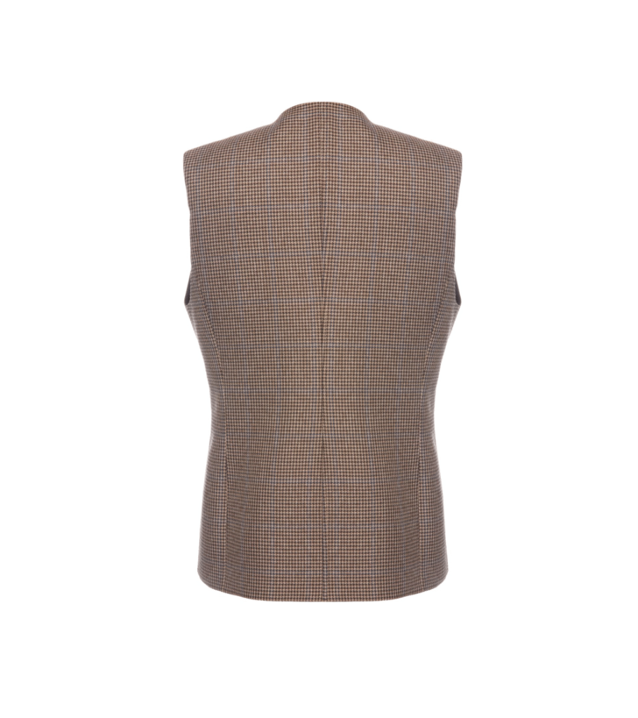 Single-Breasted Checked Vest
