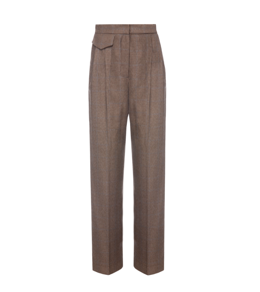 Pleated Checked Trousers
