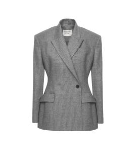 Single-Breasted Checked Jacket