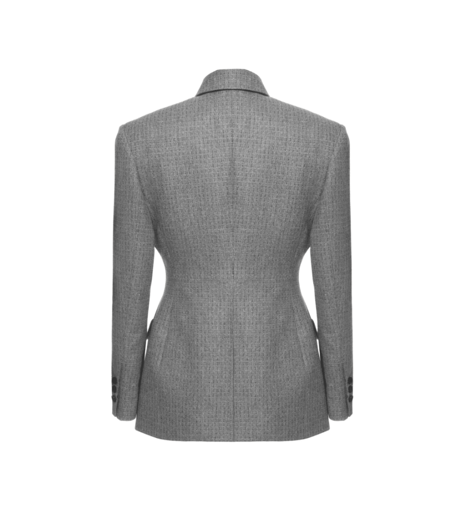 Single-Breasted Checked Jacket