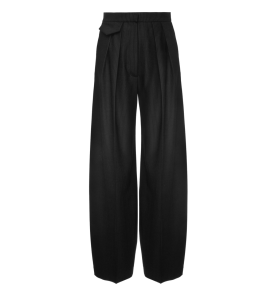 Double-Pleated Striped Trousers