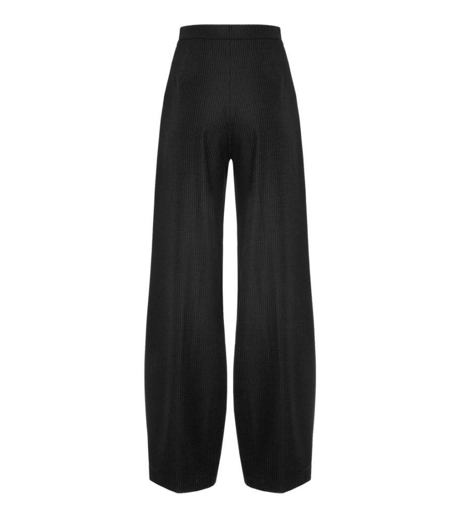 Double-Pleated Striped Trousers